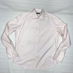 Boss by Hugo Boss Pink Striped French Cuff Long Sleeve Button Shirt 16 1/2 34/35
